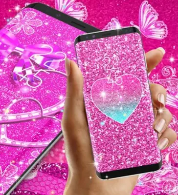 Pink glitter live wallpaper android App screenshot 1