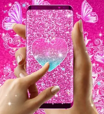 Pink glitter live wallpaper android App screenshot 3